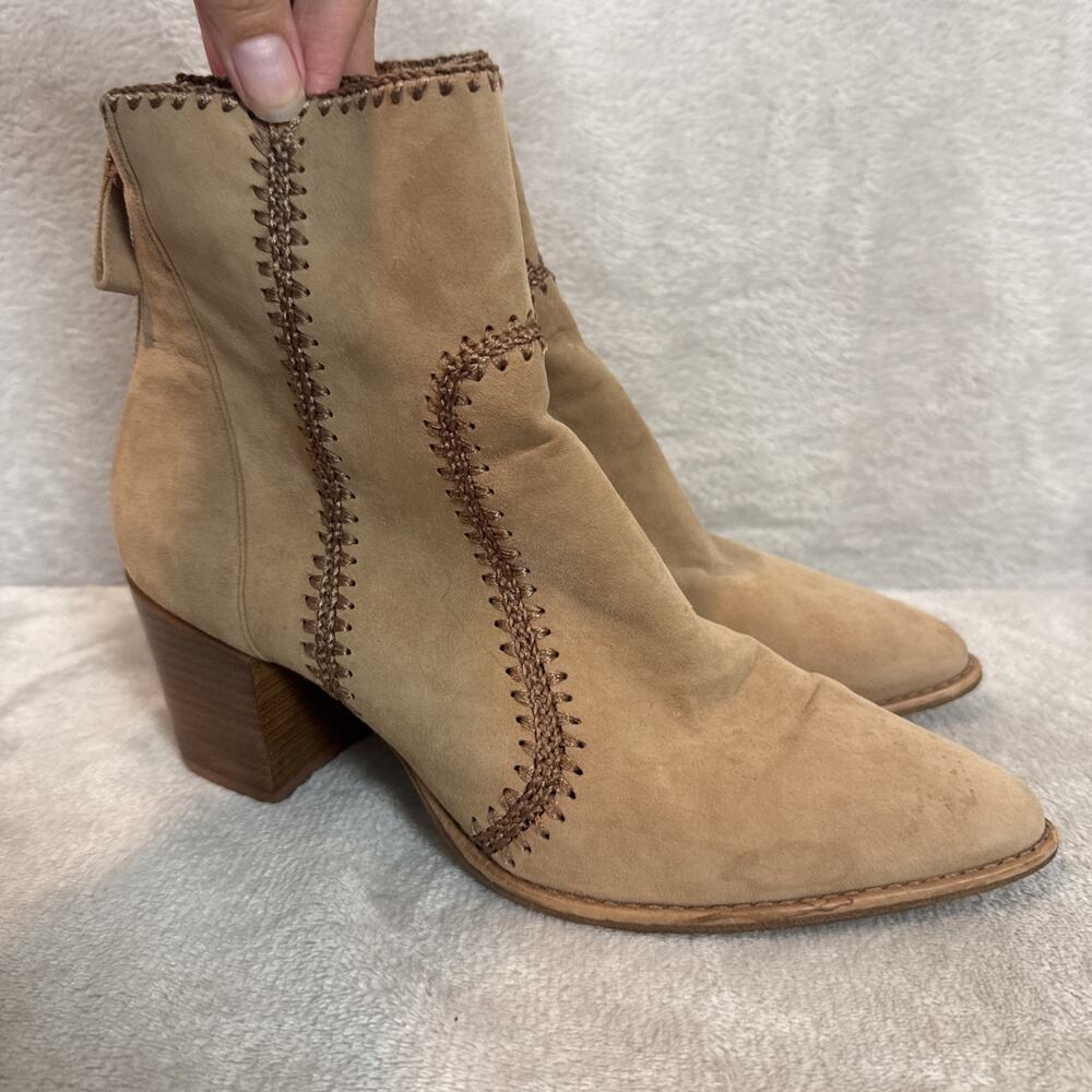 Alexandre Birman Tan Crochet Boho Suede Western Hippie Boots 40 9 Festival